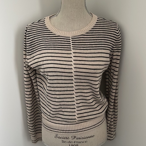 Forever 21 Striped Sweater Cream Black - Picture 3 of 4
